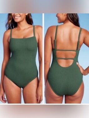 Green Textured Swimsuit Kona sol XL